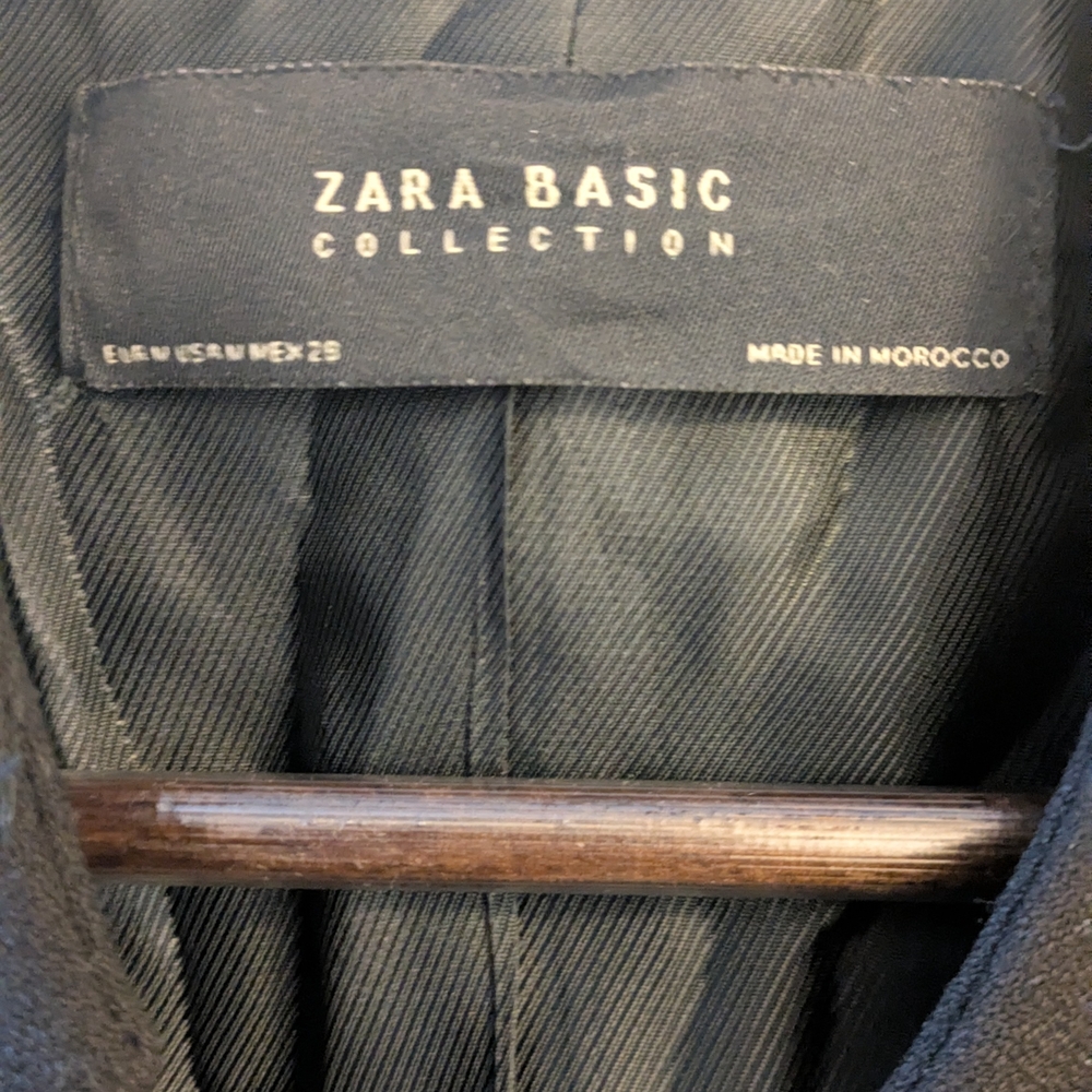 Zara Basic Collection Black Inverted Lapel Longli… - image 3